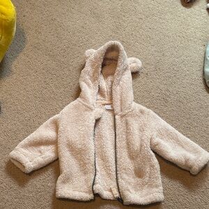 Hanna Andersson Cream Fleece Kids Jacket with Bear Ears